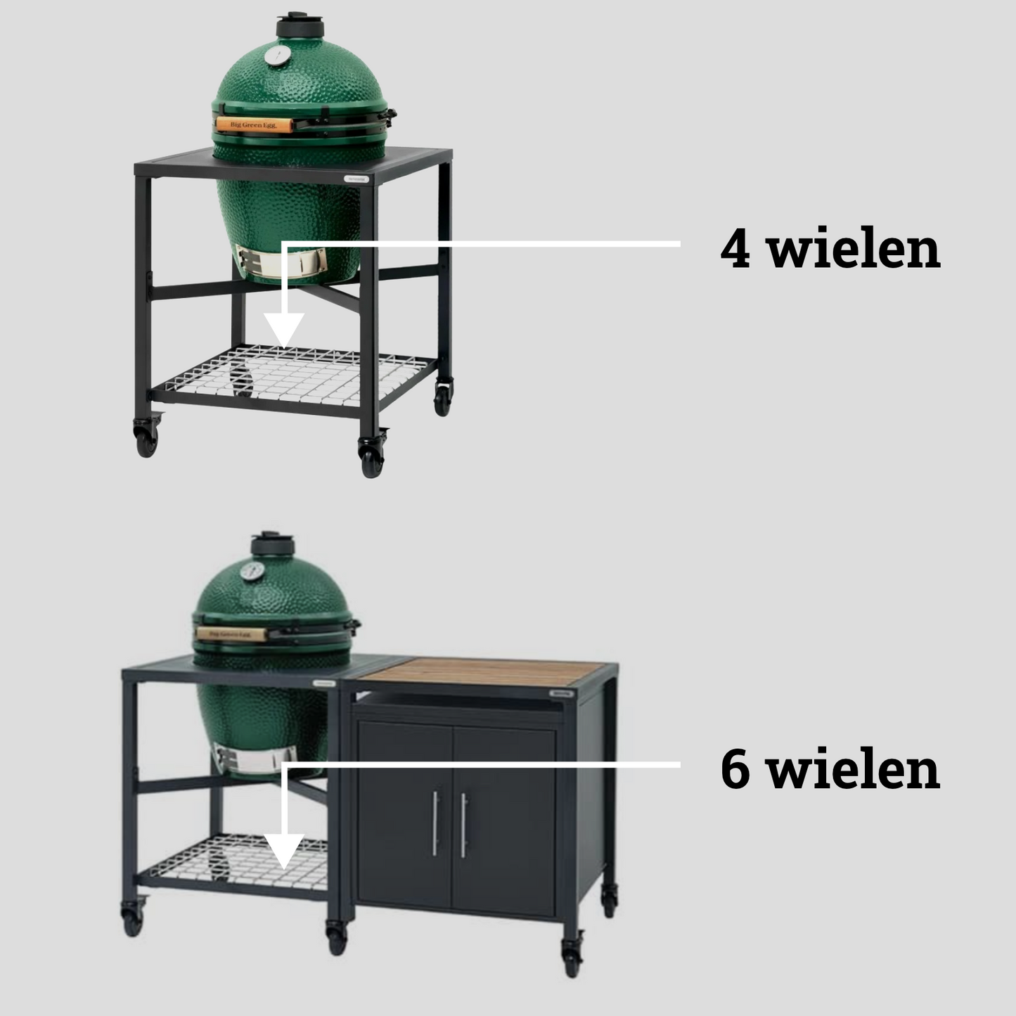 Wielenset 2 stuks modulaire buitenkeuken | Casterkit